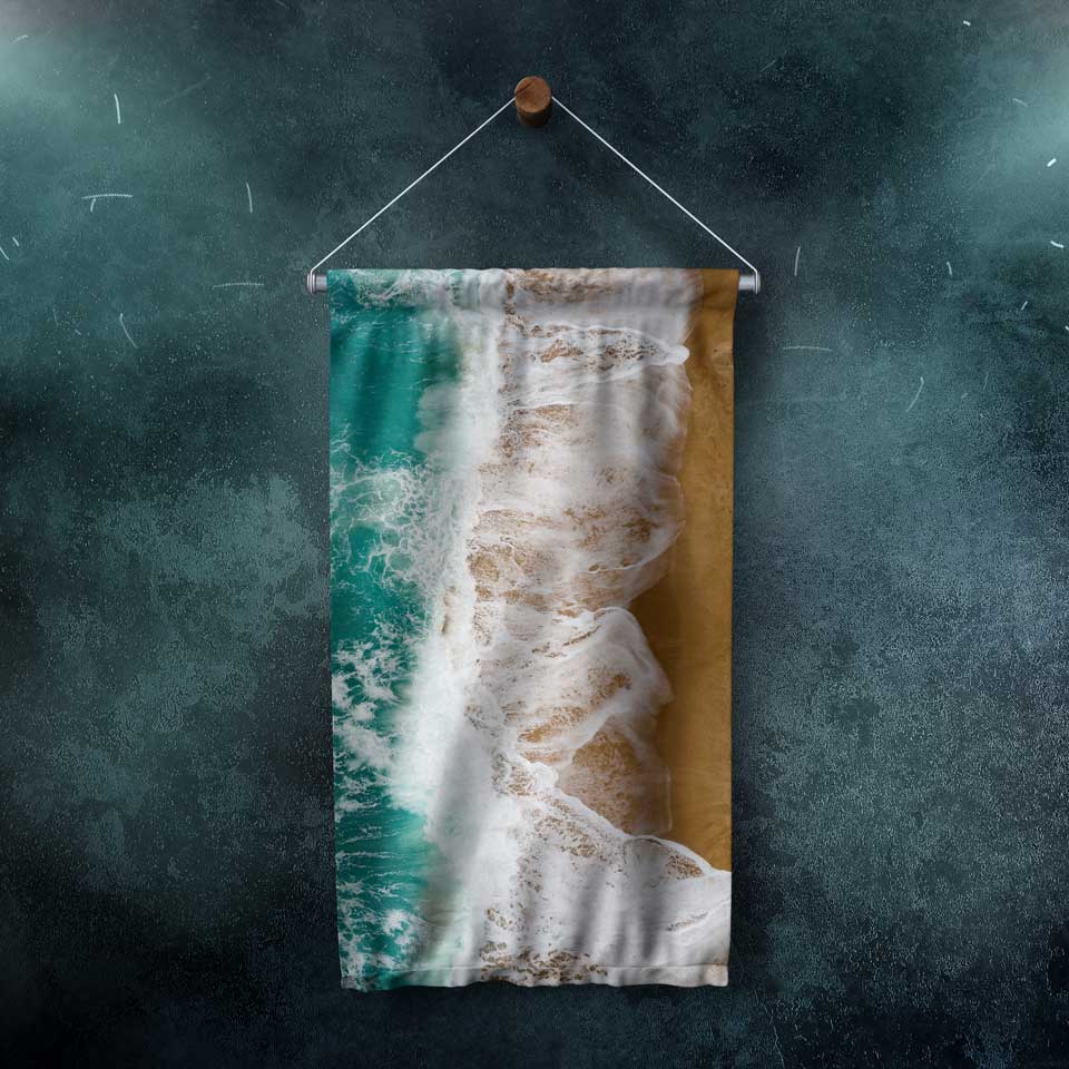 Sahil ve Dalgalar Temalı Duvar Flaması 4666