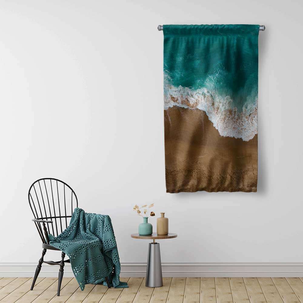 Sahil ve Dalgalar Temalı Duvar Flaması 4667