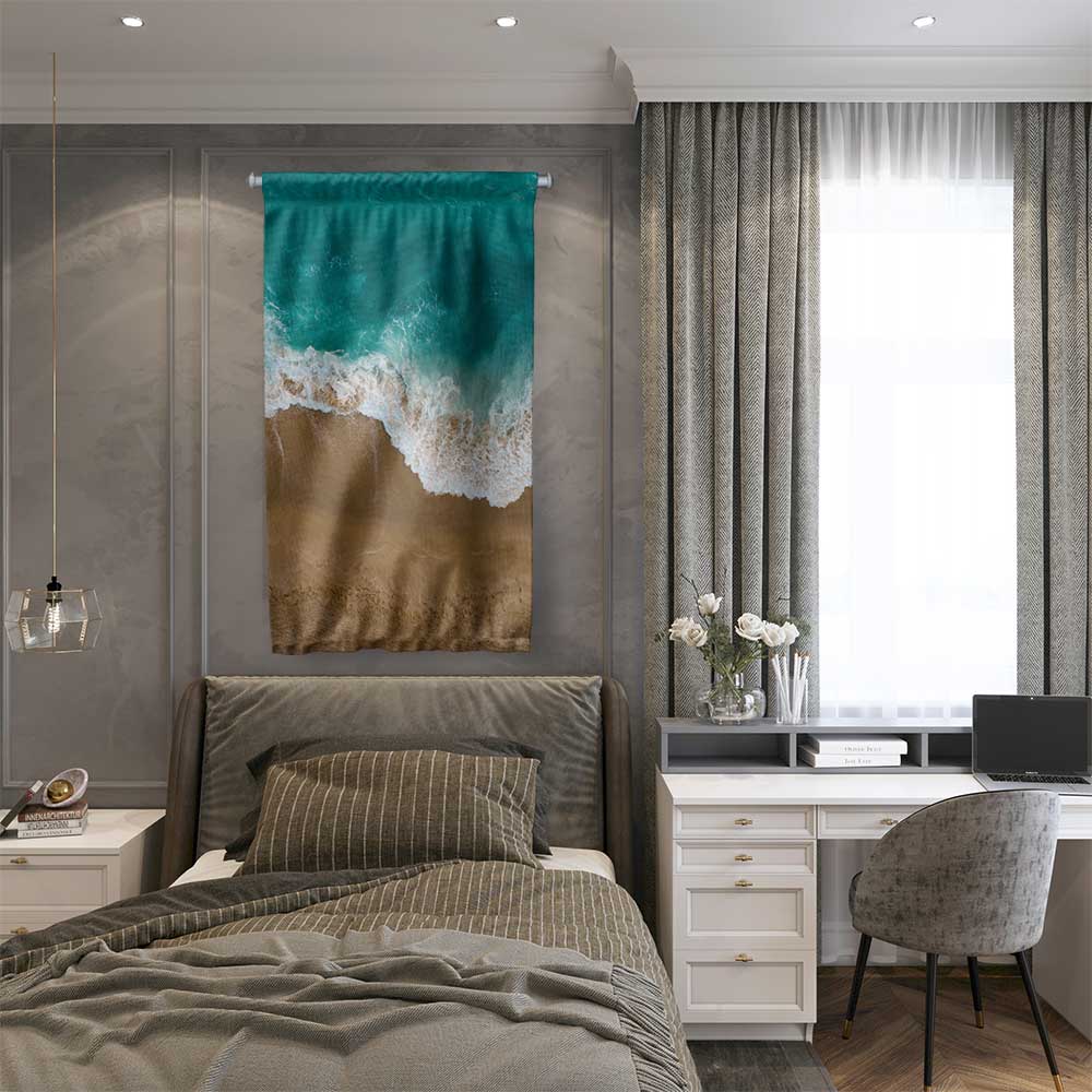 Sahil ve Dalgalar Temalı Duvar Flaması 4667