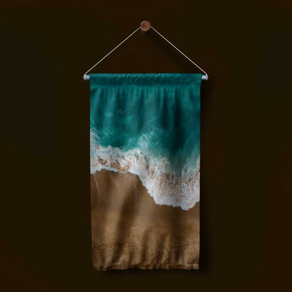 Sahil ve Dalgalar Temalı Duvar Flaması 4667