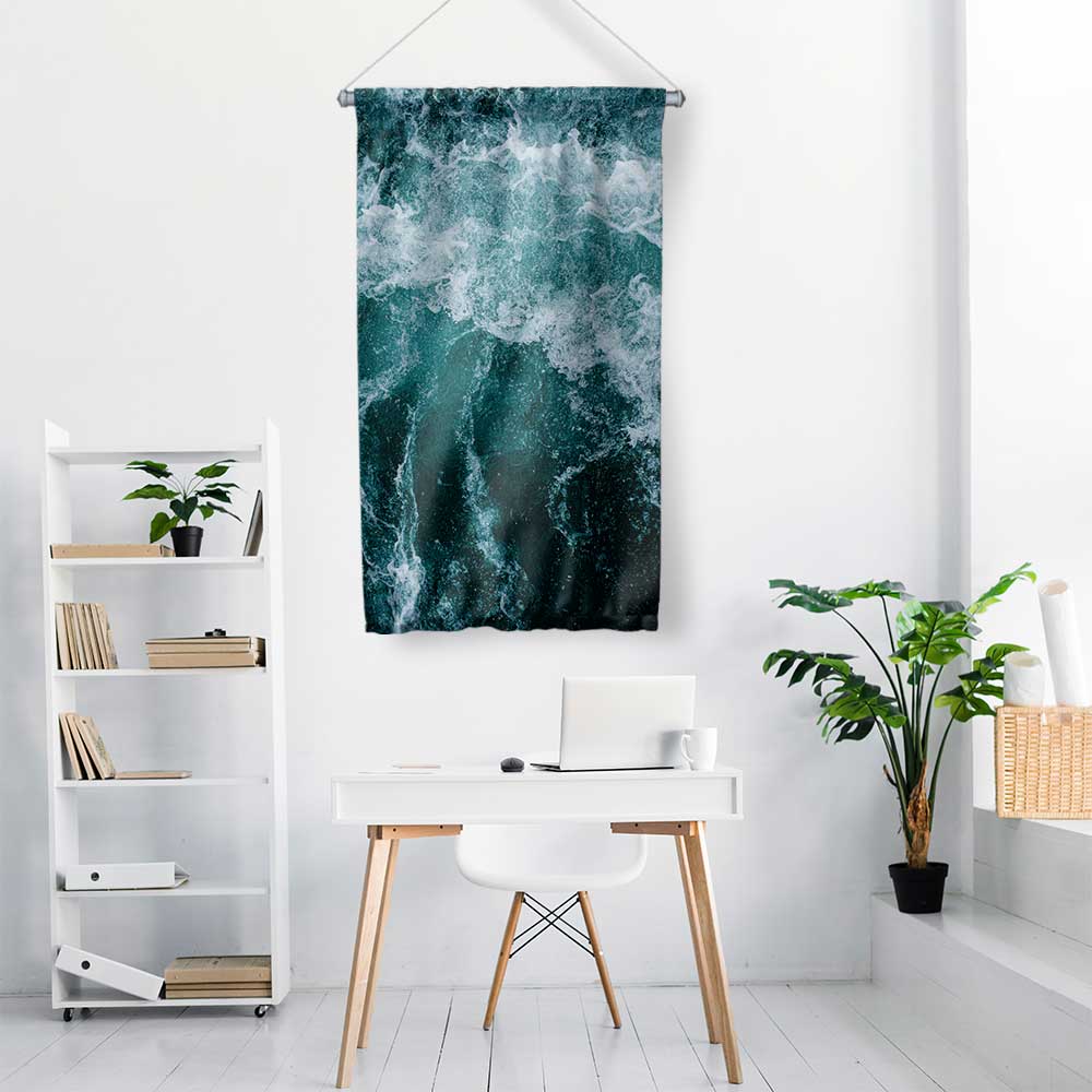 duvar-flamasi-4672-01 Köpüklü Deniz Dalgası Görünümlü Duvar Flaması 4672