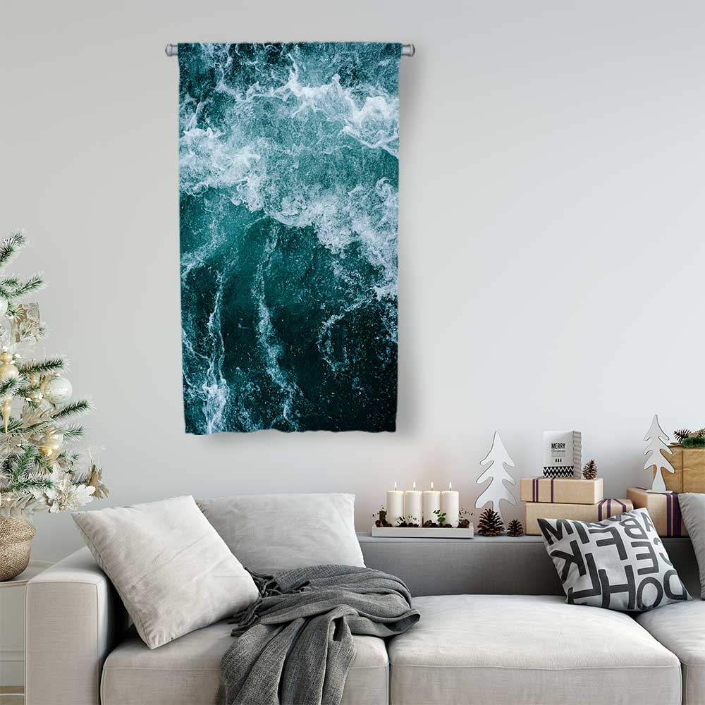 duvar-flamasi-4672-03 Köpüklü Deniz Dalgası Görünümlü Duvar Flaması 4672