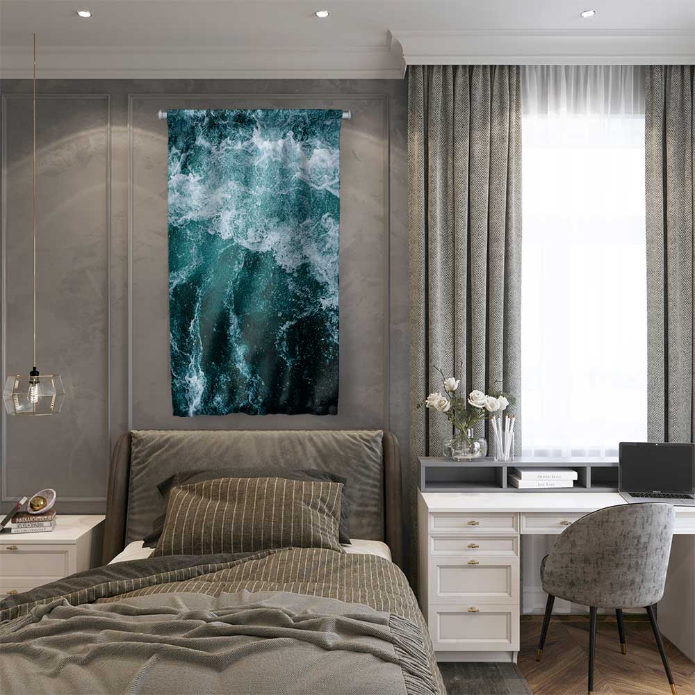 duvar-flamasi-4672-04 Köpüklü Deniz Dalgası Görünümlü Duvar Flaması 4672