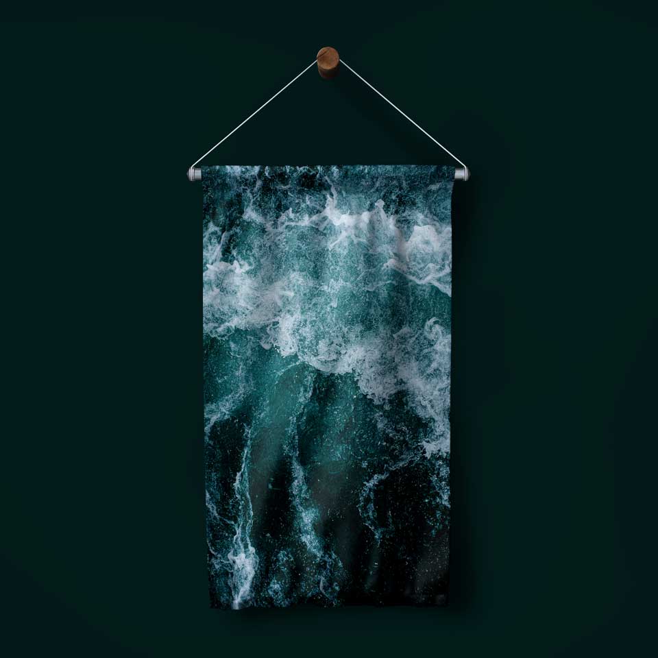 duvar-flamasi-4672-05 Köpüklü Deniz Dalgası Görünümlü Duvar Flaması 4672