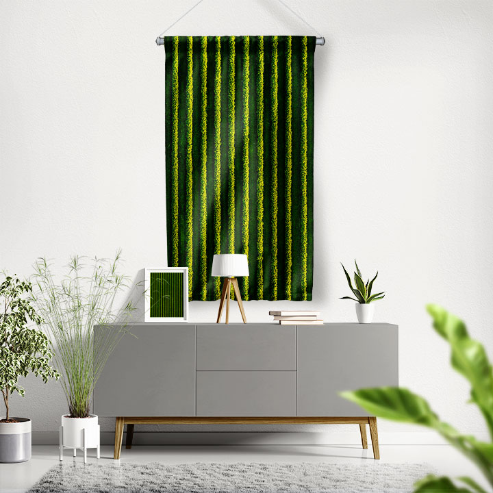 Yeşil Tarla Desenli Doğa Temalı Duvar Flaması 4763