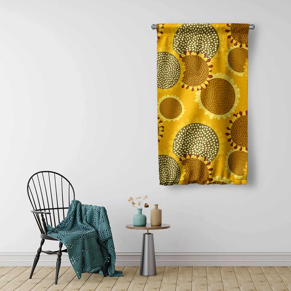 Sarı Ayçiçeği Desenli Modern Duvar Flaması 4773