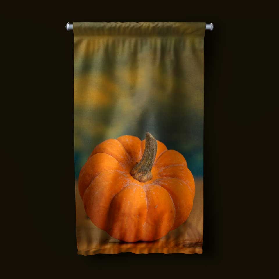 Turuncu Balkabağı Fotoğraflı Duvar Flaması 4774