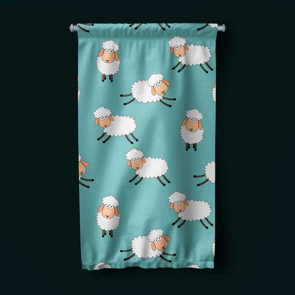 Sevimli Koyun Desenli Çocuk Odası Duvar Flaması 4778