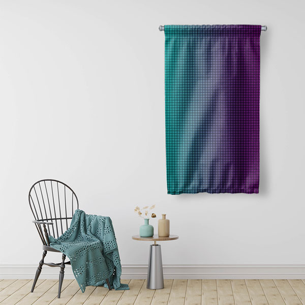 Geçişli Nokta Desenli Soyut Dijital Sanat Duvar Flaması 4887