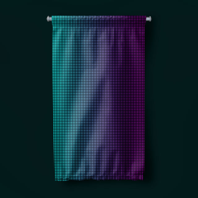 Geçişli Nokta Desenli Soyut Dijital Sanat Duvar Flaması 4887