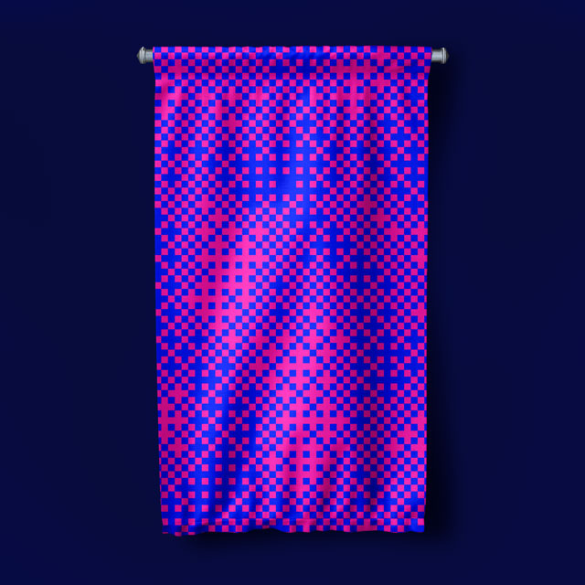 Piksel Kare Desenli Soyut Dijital Sanat Duvar Flaması 4888