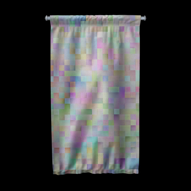 Pastel Mozaik Dijital Sanat Duvar Flaması 4892