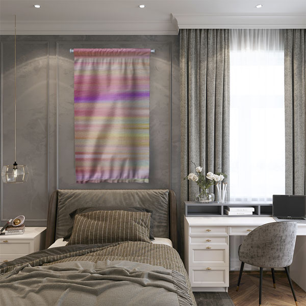 Renk Geçişli Soyut Dijital Sanat Duvar Flaması 4894