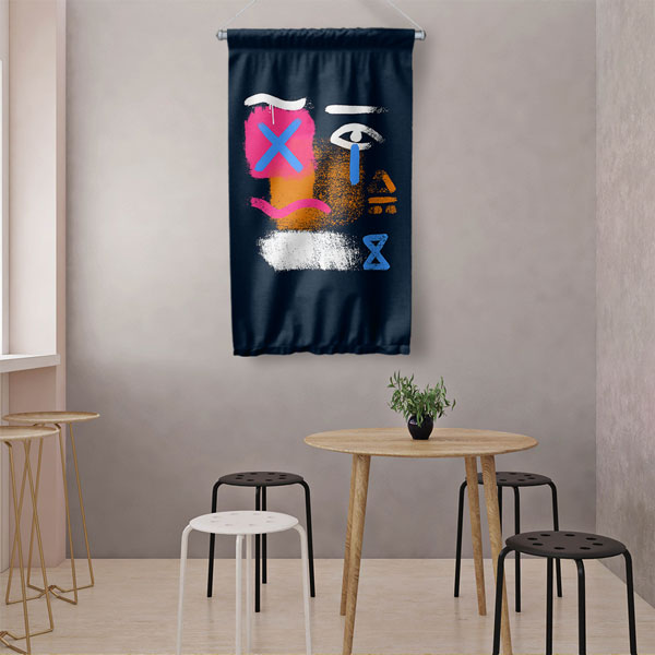 Soyut Semboller Dijital Sanat Duvar Flaması 4907