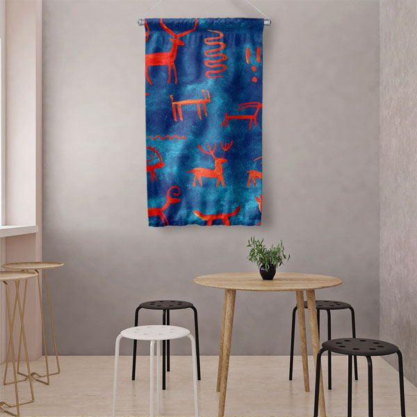 duvar-flamasi-4971-02 Etnik Kırmızı Figürler Duvar Flaması 4971