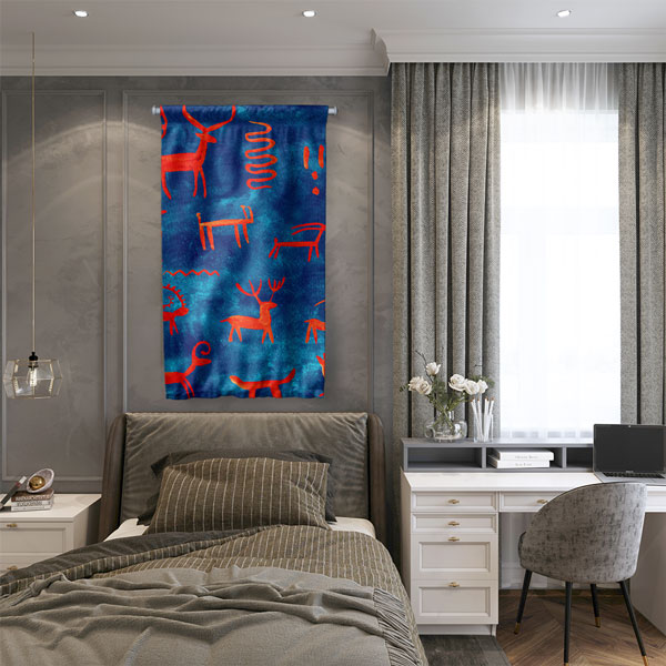 duvar-flamasi-4971-03 Etnik Kırmızı Figürler Duvar Flaması 4971