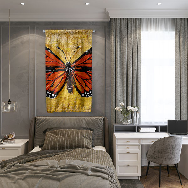 Turuncu Kelebek Duvar Flaması 4972