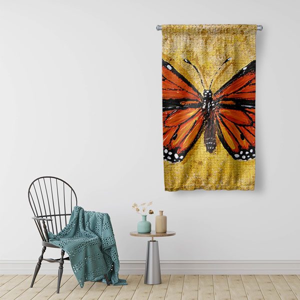 Turuncu Kelebek Duvar Flaması 4972