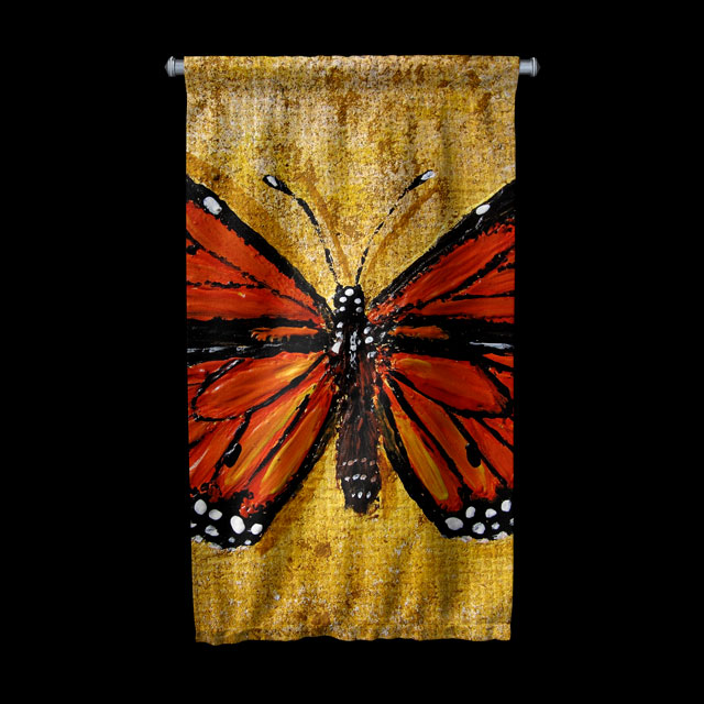 Turuncu Kelebek Duvar Flaması 4972