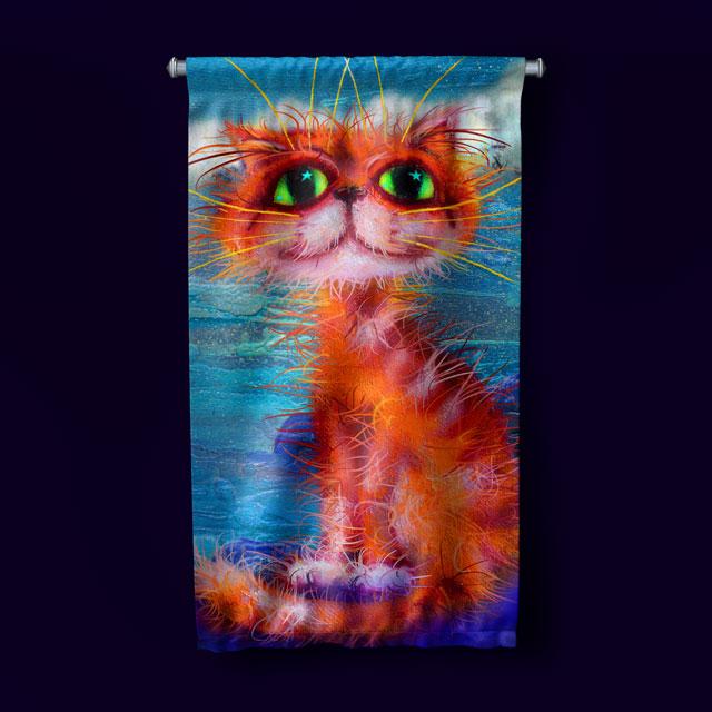 Renkli Kedi Duvar Flaması 4974