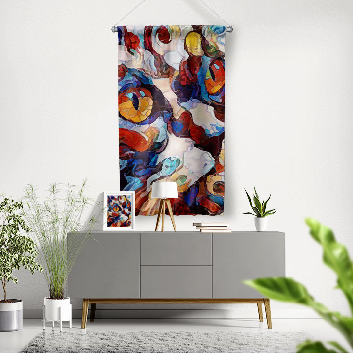 Soyut Renk Patlaması Duvar Flaması 4978