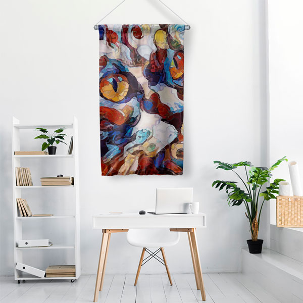 Soyut Renk Patlaması Duvar Flaması 4978