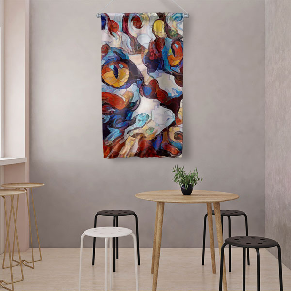 Soyut Renk Patlaması Duvar Flaması 4978