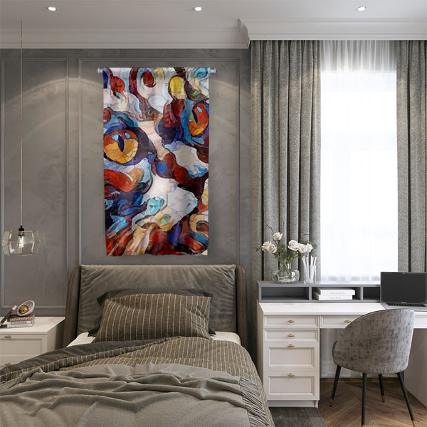 Soyut Renk Patlaması Duvar Flaması 4978