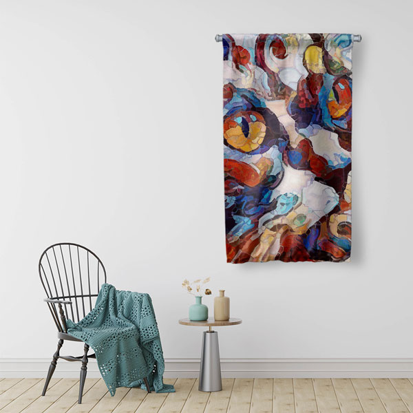 Soyut Renk Patlaması Duvar Flaması 4978