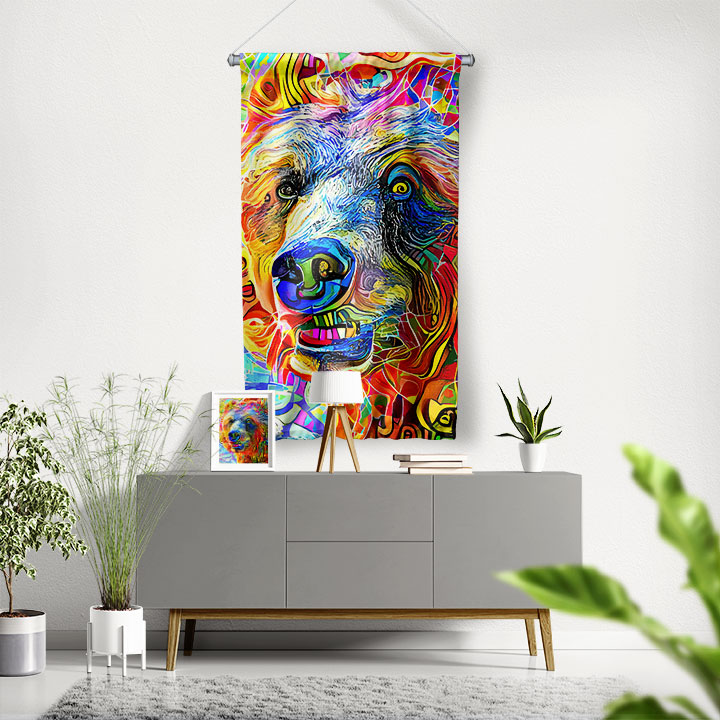 Renkli Ayı Duvar Flaması 4981