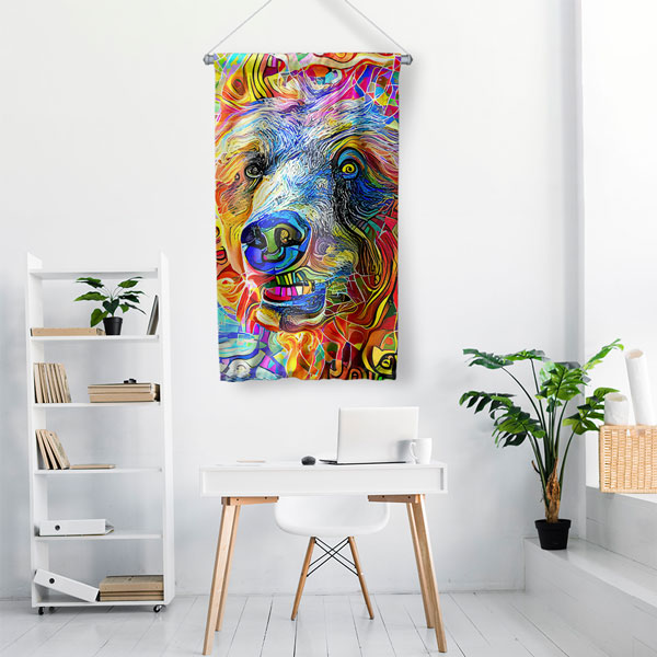 Renkli Ayı Duvar Flaması 4981