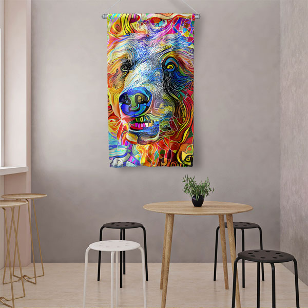 Renkli Ayı Duvar Flaması 4981