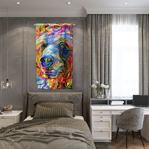 Renkli Ayı Duvar Flaması 4981