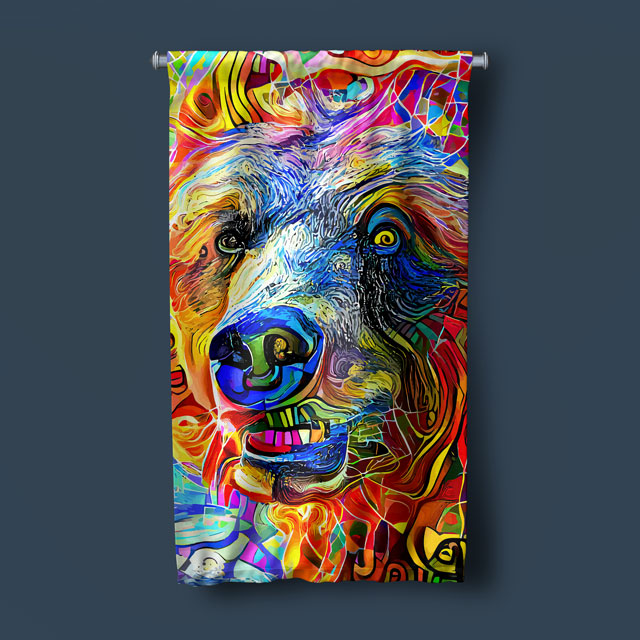 Renkli Ayı Duvar Flaması 4981