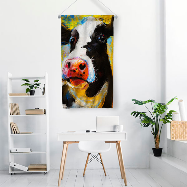 Renkli İnek Duvar Flaması 4985