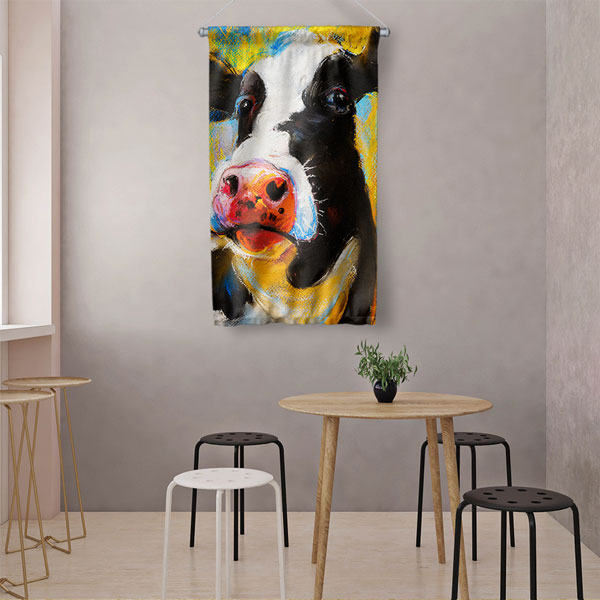 Renkli İnek Duvar Flaması 4985