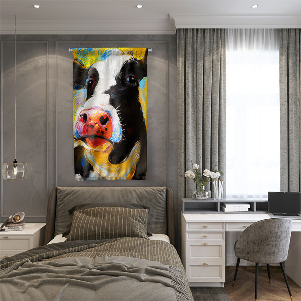 Renkli İnek Duvar Flaması 4985