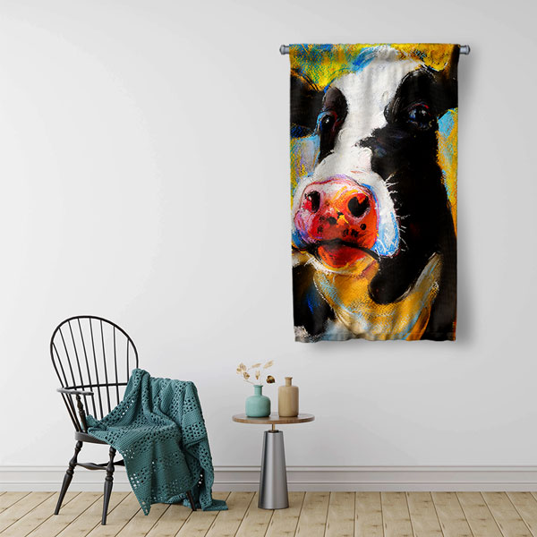 Renkli İnek Duvar Flaması 4985