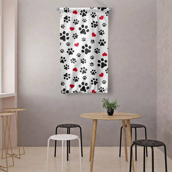 Pati ve Kalp Desenli Duvar Flaması 4986