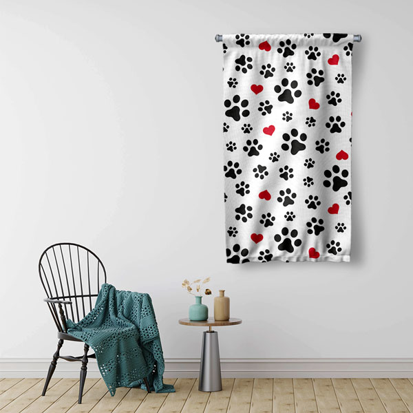 Pati ve Kalp Desenli Duvar Flaması 4986