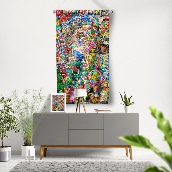 Şehir Temalı Grafiti Duvar Flaması 5033