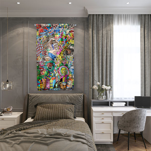 Şehir Temalı Grafiti Duvar Flaması 5033