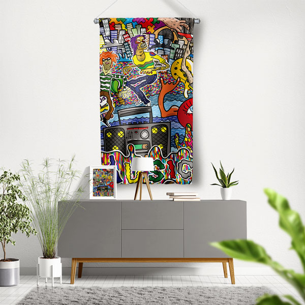 Pop Art Grafiti Duvar Flaması 5034