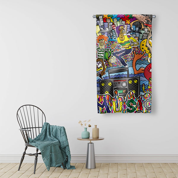 Pop Art Grafiti Duvar Flaması 5034