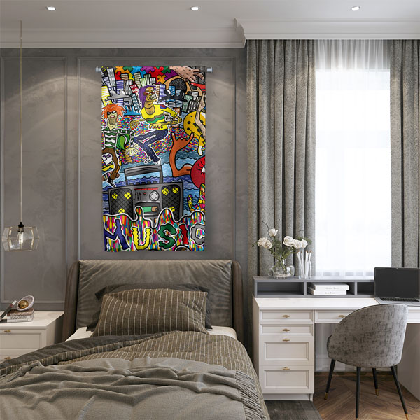 Pop Art Grafiti Duvar Flaması 5034