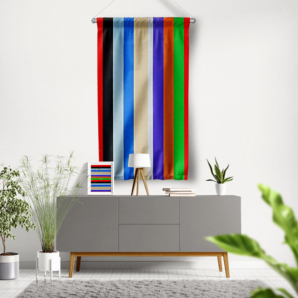 Renkli Çizgili Duvar Flaması 5035