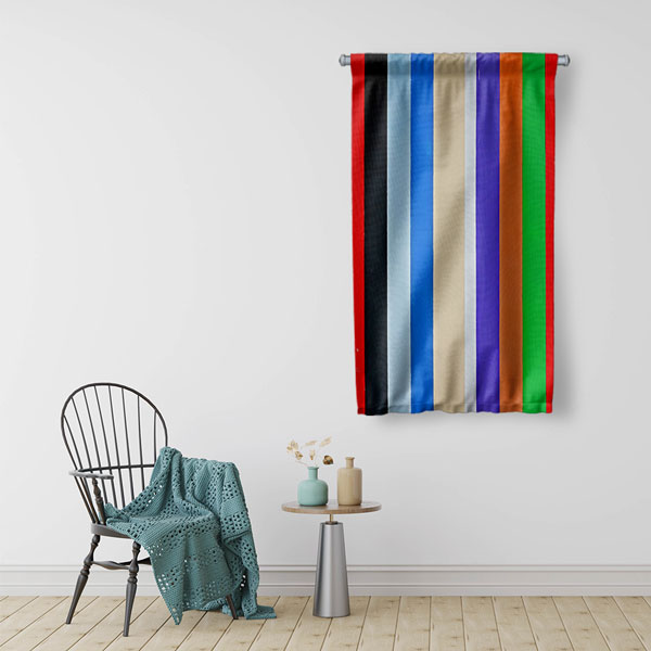 Renkli Çizgili Duvar Flaması 5035