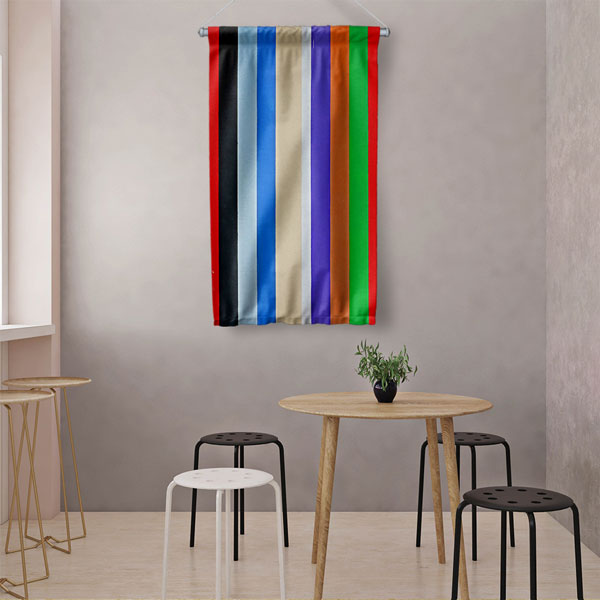 Renkli Çizgili Duvar Flaması 5035