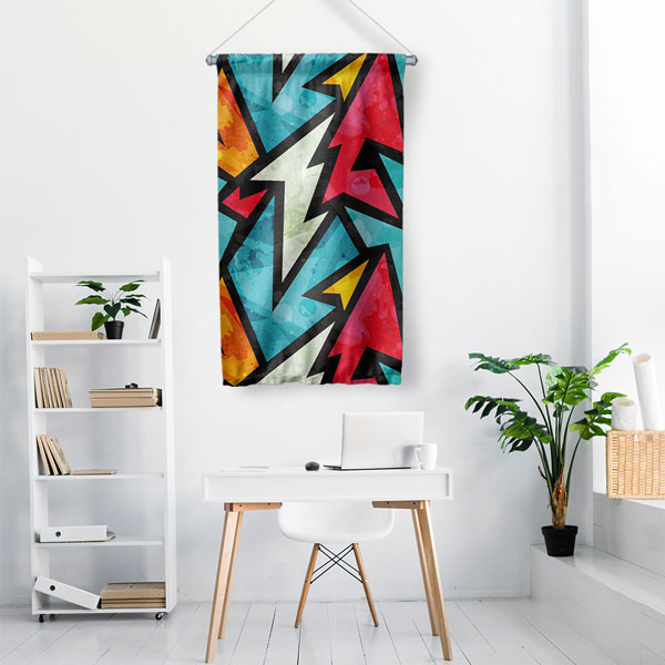 Geometrik Ok Desenli Duvar Flaması 5038