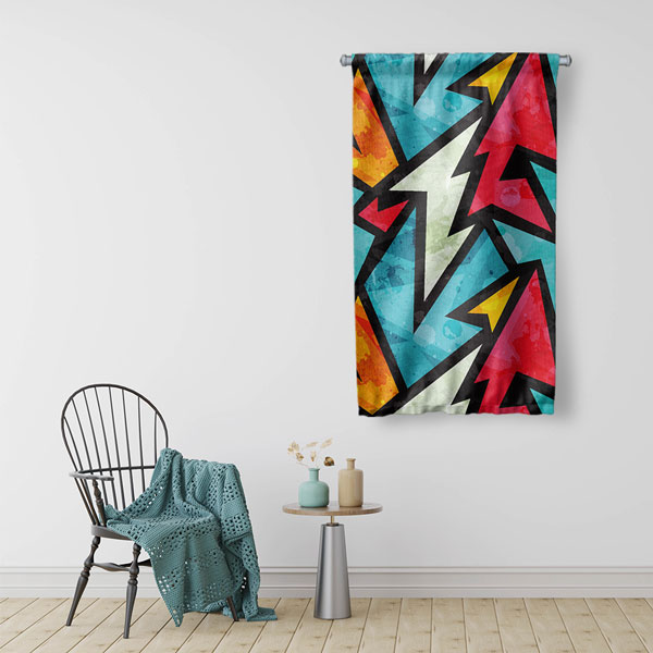 Geometrik Ok Desenli Duvar Flaması 5038